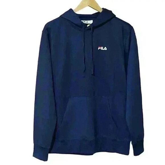 FILA Hoodie Men’s Small Navy Activewear Athleisure Sportswear Casual Minimal NWT - Picture 1 of 9
